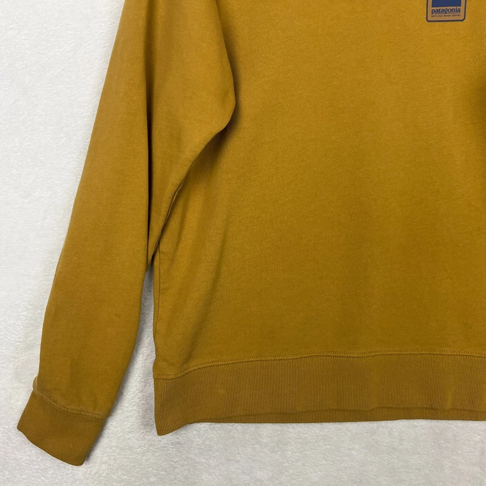 Sudadera Patagonia Mujer Mediana Amarilla Cuello Redondo Alpino Icono Pullover Foto 3 de 4