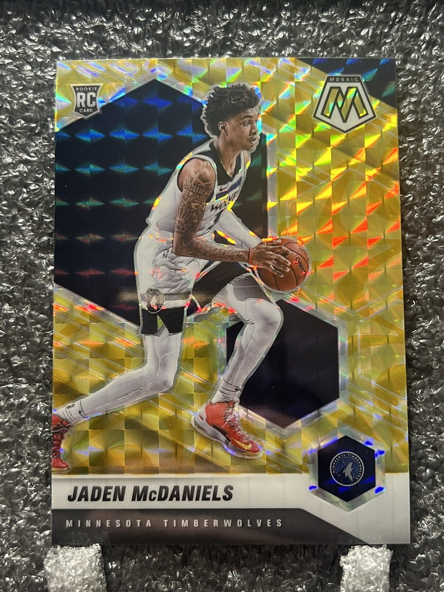 2020-21 Mosaic Jaden McDaniels RC Rookie Card Reactive Yellow