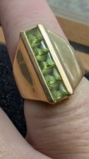 Vintage 14k Gold Peridot Row Ring