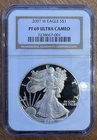 2007 W ~ NGC PF69 1 OZ AMERICAN SILVER EAGLE starting below melt value