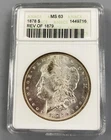 1878 7tf Reverse of 1879 ANACS MS63 US Morgan Silver $1 scarce L23760