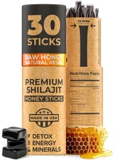 NATURAL SHILAJIT Honey Sticks - Shilajit Resin with Raw Honey, Fulvic Acid  T...