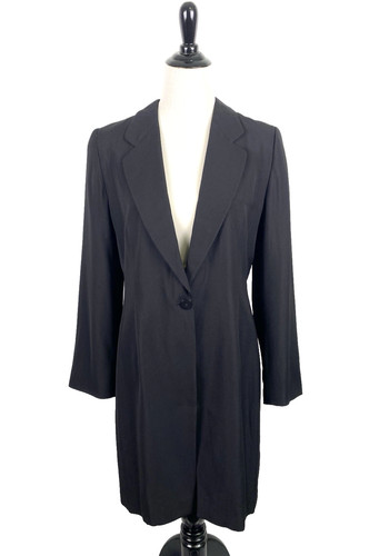 Giorgio Armani, Cappotto vintage Giorgio Armani donna IT 44 US 10 lana nero lunghezza media designer