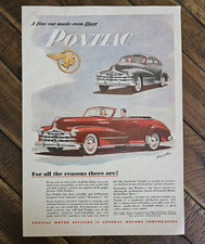 1948 Pontiac Deluxe Torpedo Convertible Streamliner 4 Dr Original Print Ad