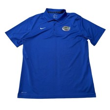 Nike Dri-Fit Men's Florida Gators NCAA Polo Shirt Blue Size XL 24 x 31