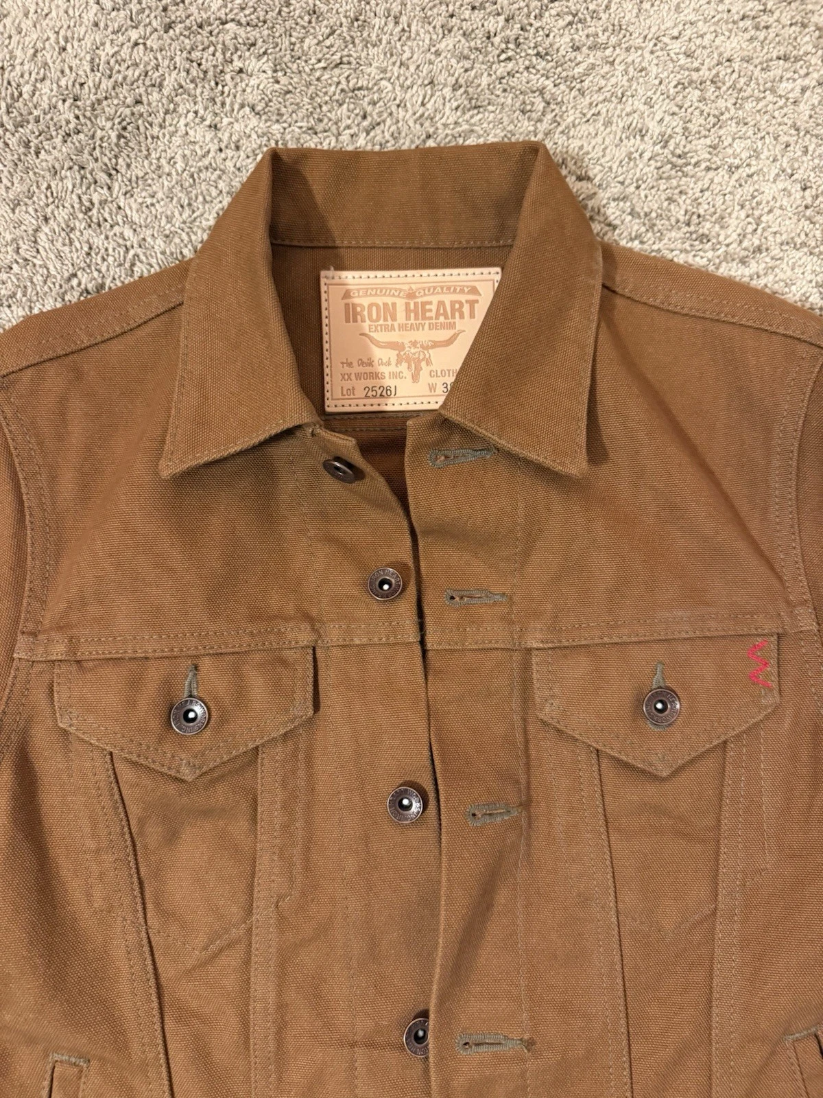 Iron Heart 2526J Modified Type III Duck Canvas Workwear Jacket Men's 38 image 2