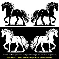 Beautiful Horse Graphic Two Pack 5" Vinyl Decals Car Window Any Flat Surface