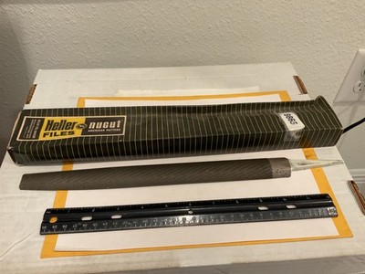 New Vintage Heller 12'' Half Round Smooth Cut File, 71-32400