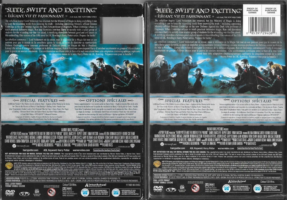 Harry Potter and the Order of the Phoenix-2 DVD-ENG-FRENCH SLIP-FREE SHIP CANADA - Image 4 of 4