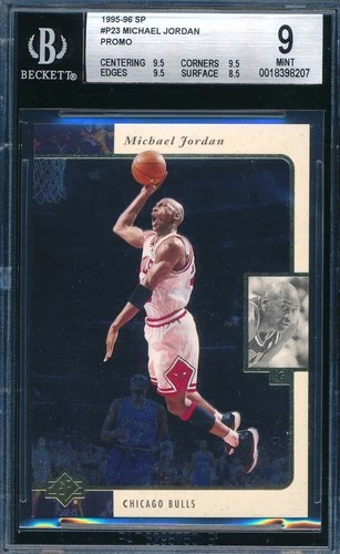 MICHAEL JORDAN 1995-96 UPPER DECK SP AUTHENTIC PROMO BGS 9 MINT CARD #23!