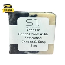 Activated Charcoal Soap Vanilla Sandalwood Soap, K Beauty, 5Oz ⭐️⭐️⭐️⭐️⭐️