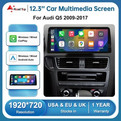 12,3''Ultradünn Wireless Stereo CarPlay Multimedia Screen für Audi Q5 2009-2017