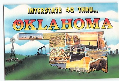 Postcard Scenes & Views Interstate 40 thru Oklahoma USA