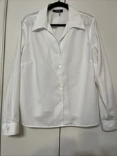 Jones Wear Essentials Quick Care Blouse White Plus Sz 2x-3x? 48"Bust 100%Cotton