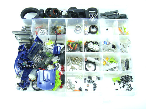*AS IS* *PARTS ONLY* *UNTESTED* VTG XMODS RC Car Lot 2 Car Parts Tires Etc.