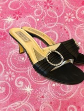 Touch Ups Women's Dress Shoes Size 8 M Black Open Toe kitten heels rhinestones