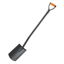 Square Shovel, 48 in Heavy-Duty Flat Shovel, Transfer Shovels with Alloy Steel B