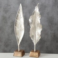 Deko "Blatt" Set 2-tlg. - 67 cm hoch - moderne Dekoration aus Aluminium