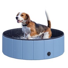 PawHut Foldable Hard Plastic Dog Pool Portable Leakproof Dog Paddling Pool