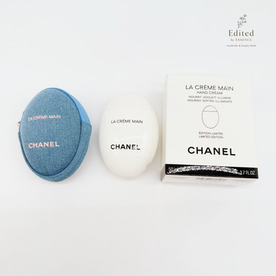 CHANEL LA CRÈME MAIN Hand & Nail Cream + Denim Pouch Limited DENIM COLLECTION