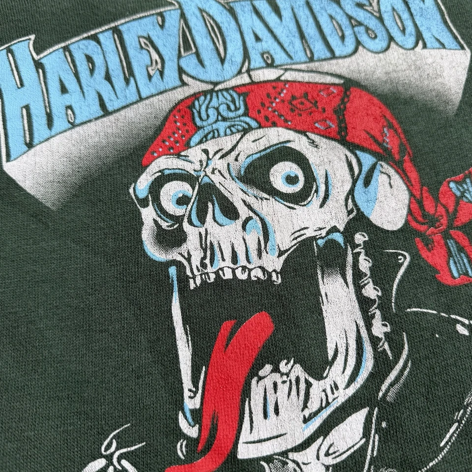 Sudadera De Colección Años 70 80 Harley Davidson Ride Me Ride Free Calavera Rara Golpeada Foto 3 de 4