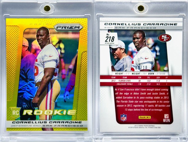 2013 Prizm Cornellius Carradine Prizms Gold 218 RC #8/10 San Francisco 49ers