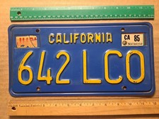 License Plate, California, 1970 Base, Blue, Passenger, 642 LCO