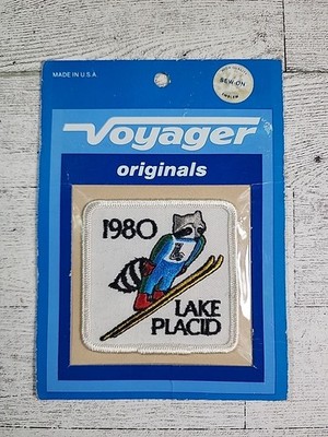 NEW Vintage Voyager Lake Placid 1980 Olympics Downhill Skiing Souvenir Patch