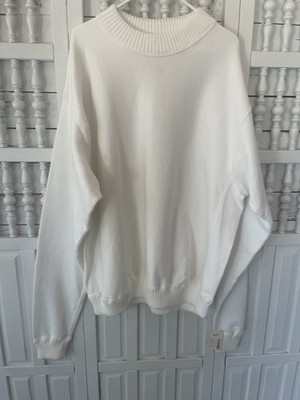 New Vintage Lee men's XL white stretch ribbed turtle neck sweatshirt, E20