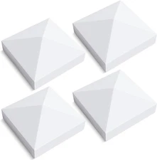 VIVIDA 4" x Fence Post Caps, Pyramid PVC 4" x (4 PCS), White 
