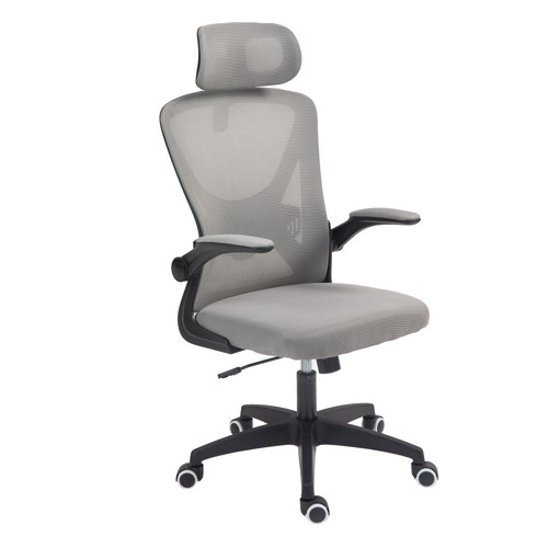 Executive Office Chair with Mesh Backrest Flip-Up Armrests Swivel Computer Chair - Picture 54 of 72