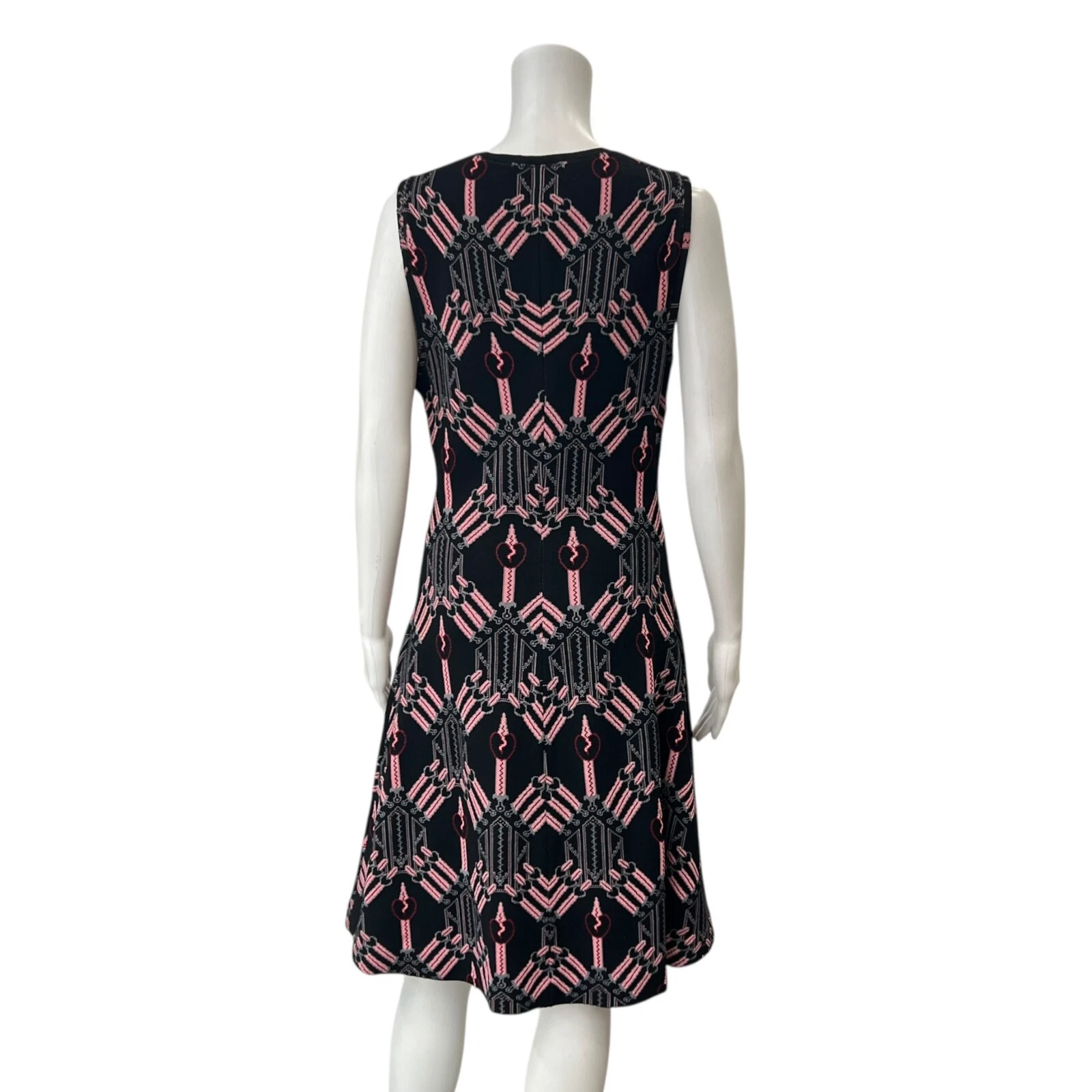 $2980 Valentino RARO 2017 abito nero primavera Loveblade aderente e svasato taglia M