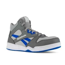 Reebok BB4500 Work Men's High Top Sneaker Grey/Cobalt Blue Boots RB4135 Sz 8.5M