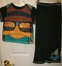 Phineas  Ferb Long Flame Resistant 2 Piece Pajama PJ Set Boys Size 4 / 5 NWT