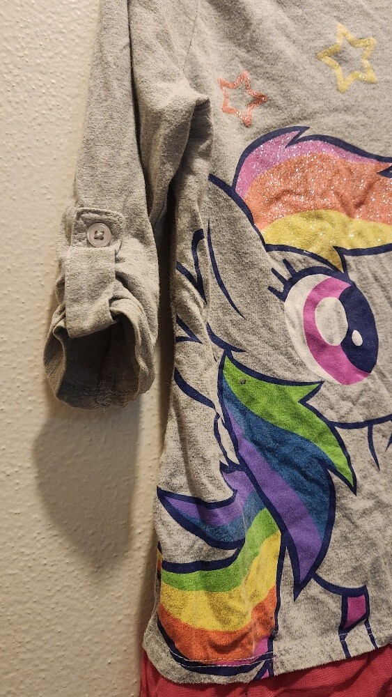 T shirt My Little Pony Rainbow Dash manica 3 4 taglia small (6 6x)