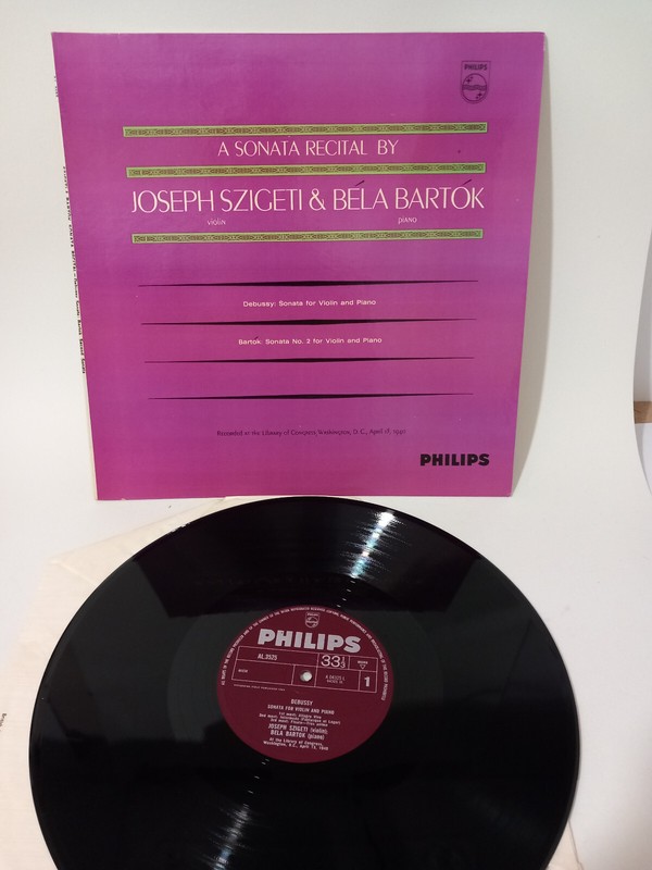 Rare vinyl LP record AL 3525 Debussy / Bartok Violin Sonatas Szigeti / Bartok