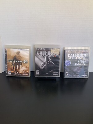 Lot of 3 Call of Duty PS3 Games Black Ops 2, Ghosts, MW2 Bundle