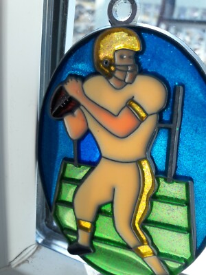 Vintage  Sun Catcher or ornament Football Player, New old stock, See Photos.