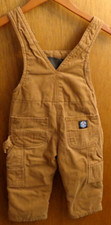 Polar King Brown Duck Canvas Insulated Overalls Youth Boys XS 4 22x13