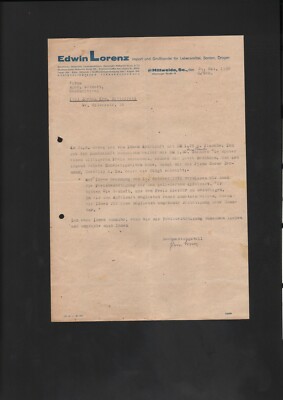 MITTWEIDA, Brief 1950, Edwin Lorenz Import Grosshandel Lebensmittel Saaten