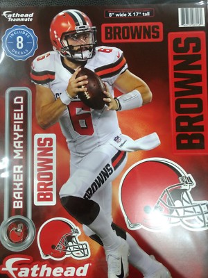 BAKER MAYFIELD CLEVELAND BROWNS 8 PIECE FATHEAD 8''X17'' WALL GRAPHIC DECALS