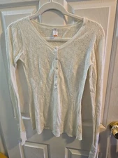 Lucy Pullover Knit Sweater. Half Snap. Angora Blend. Size Medium