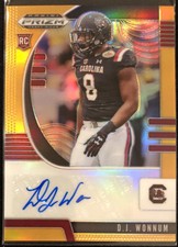 2020 Draft Picks Football D.J. Wonnum RC Orange #d 145/149 Prizm Auto Card #242