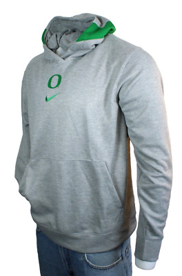 New NIKE Dri-Fit OREGON DUCKS Size S Gray /Green Stitched Logo Hoodie Sweatshirt