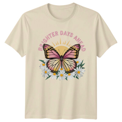 Brighter Days Ahead Butterfly Graphic Nature T-Shirt