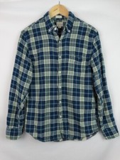 J.Crew Mens Flannel Shirt Medium Blue Plaid Slim Lined Long Sleeve Button Down