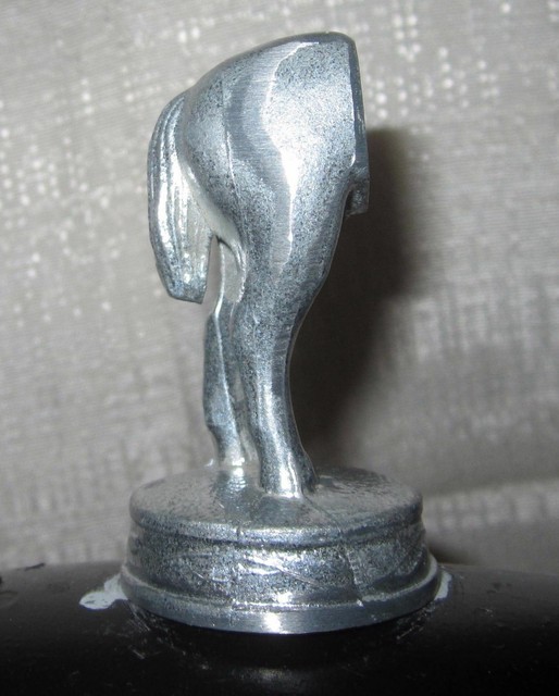 Topper auto hood ornament Horses rear end ass 23/4" tall sanded