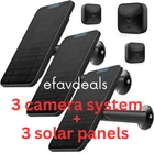 3-Pack Wireless HD CameraBlink Outdoor System 3rd gen and 3 Solar Panel Charging