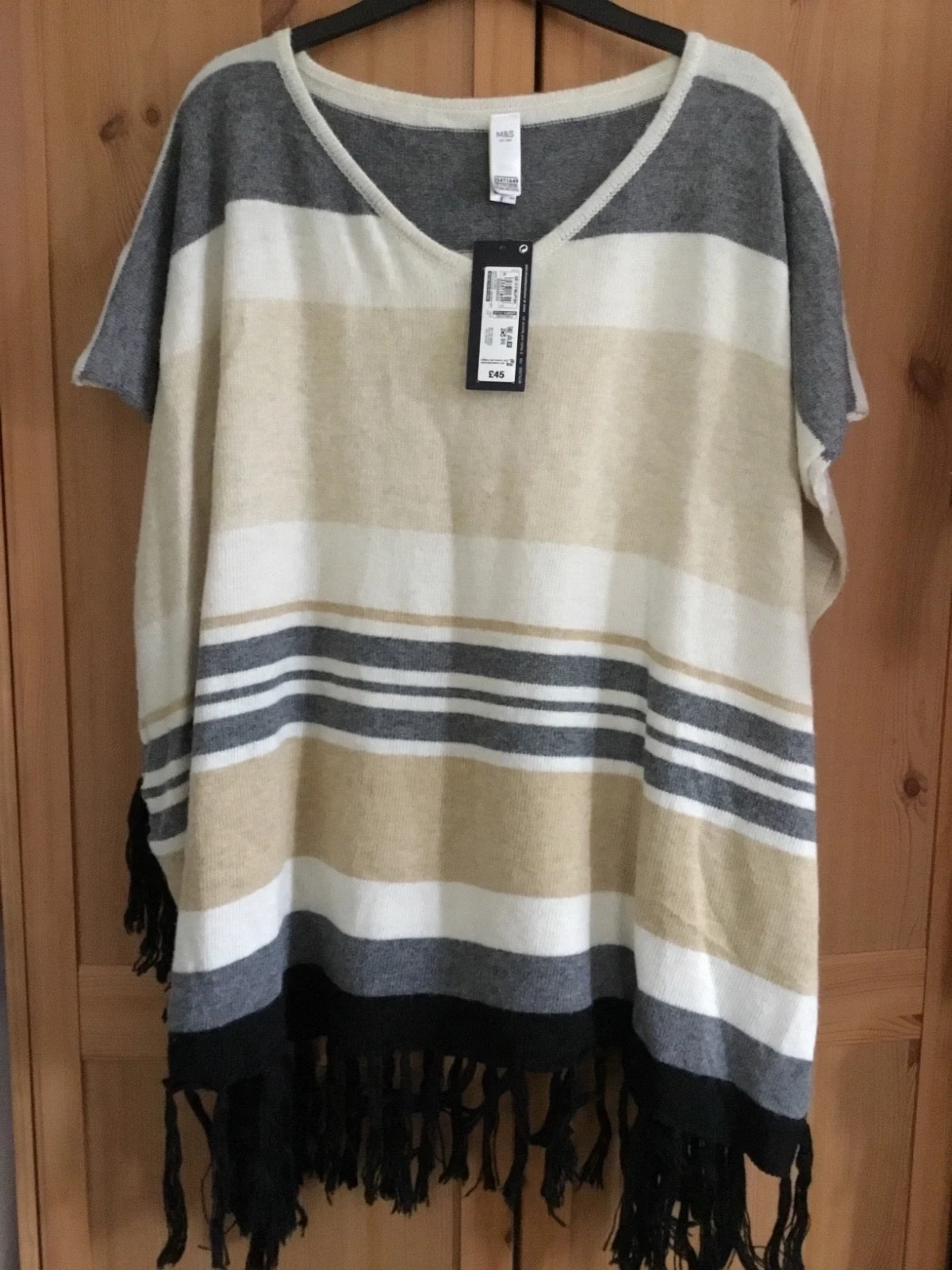 New ladies natural mix poncho from M&S. One size