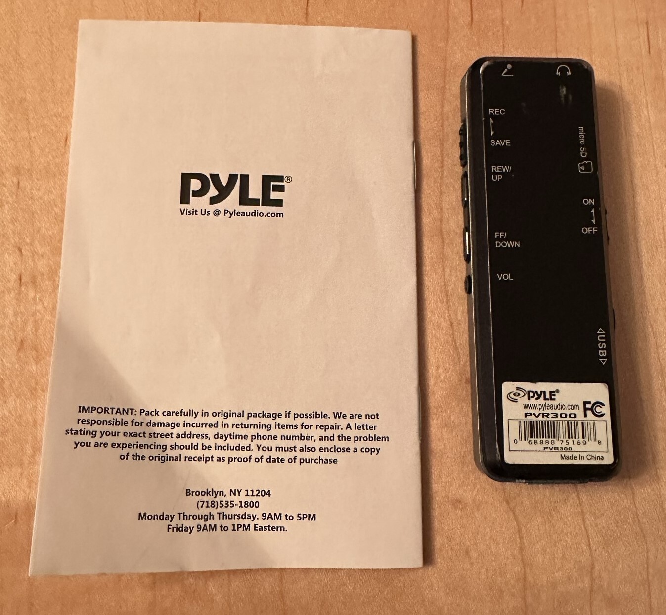 Pyle Home PVR300 Rechargeable Digital Voice Recorder with USB & PC Interface